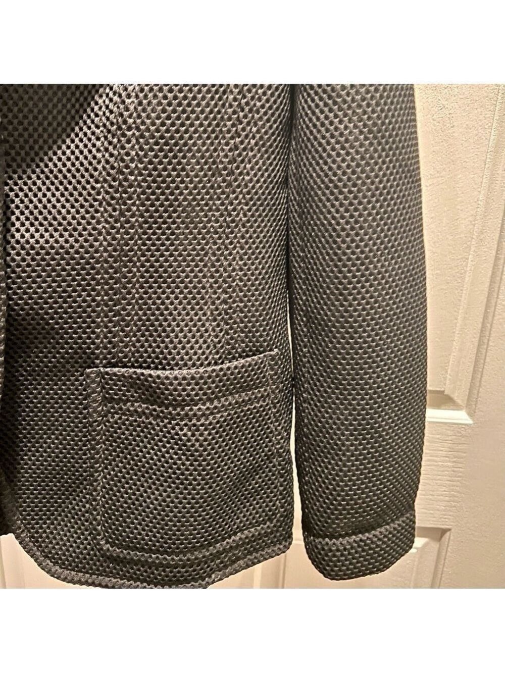 escada Black Open Knit & Mesh Blazer. Sz 40. Made in Croatia.